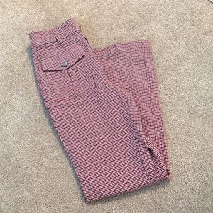 Red and Black Checkered Boot Cut Pants